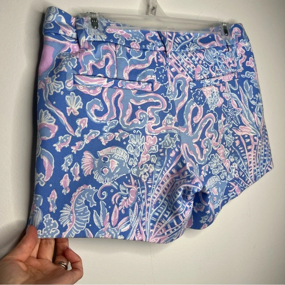 Lilly Pulitzer Callahan Knit Shorts Boca Blue Sea What I Sea A8‎
